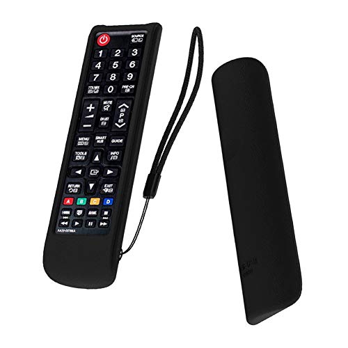Remote Silicone Case Compatibe with TM2140A(2021/2020) BN59-01315A BN59-01199F AA59-00666A AA59-00741A Remote Cover Skin-Friendly Shockproof with Remote Loop(Black)
