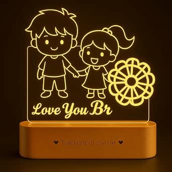 Buy ZOCI VOCI Acrylic Personalized Engraved LED Lamp -Rakhi Gift for ...