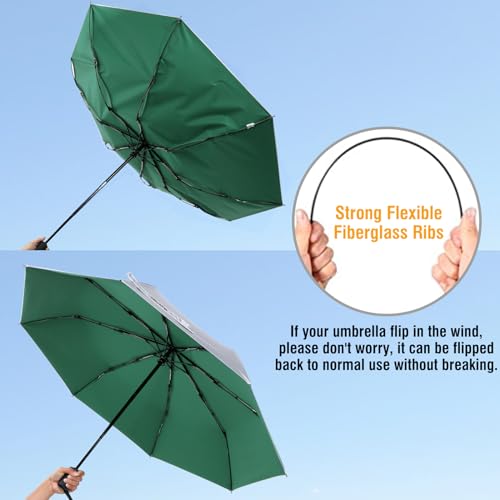 Image of G4Free UPF 50+ UV Protection Large Travel Umbrella 46 Inch Auto Open Close Windproof Sun Blocking Umbrella