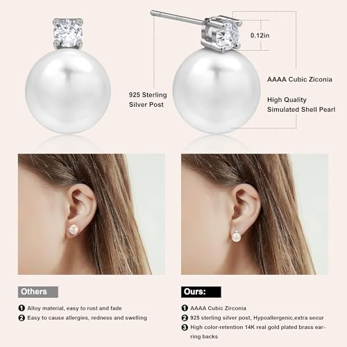 14K Gold Plated Knot Stud Earrings for Women with 925 Sterling Silver Posts Hypoallergenic Multiple Styles Trendy Gold and Silver Plated Small Chunky Stud Earrings Lightweight ＆ Dainty Jewelry Gifts2