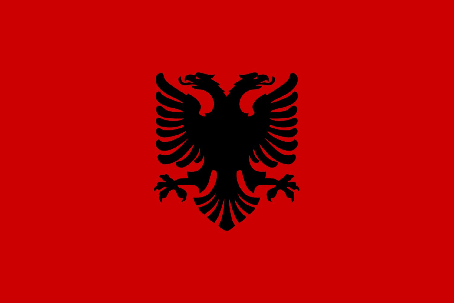 Drapeau Hoxha I Government 1944-1946 grand modèle horizontal pour reconstitution