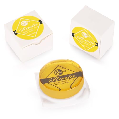 Violin Rosin 2 Pack Light Low Dust Natural Rosin for Violin Viola Cello Bows (Yellow)