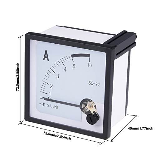 sourcing map 1-teilige 1,5 Fehlergrenze Analog Amperemeter Anzeige Ampere Strom Meter Modell 44L1 für Frontplatte AC 0-10A DE