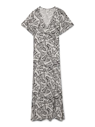 VERO MODA Vmbali robe portefeuille à manches courtes parfaite pour un look bohème chic