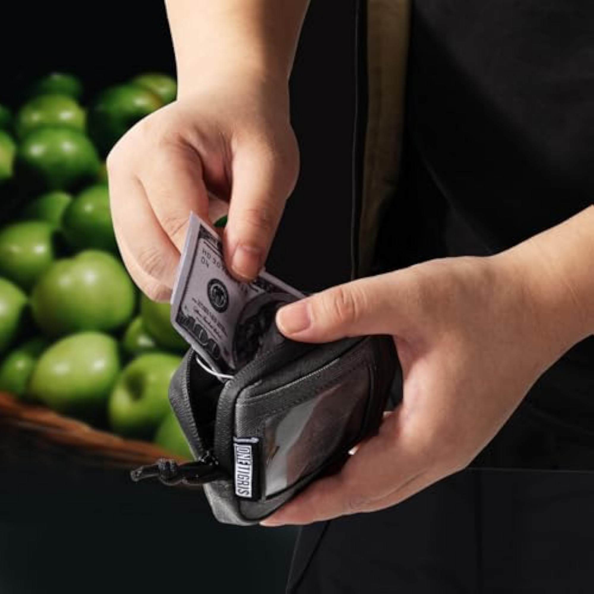 Front Pocket Wallet with Zippers, Tactical Nylon