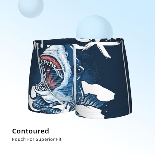 Boys' Cotton Boxer Brief Soft Underwear-Shark4