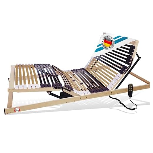 Matratzen Perfekt 7-Zonen Motor-Lattenrost mit 5-facher Härtegrad-Regulierung und 42 Federleisten, elektrisch verstellbar und orthopädisch mit elektrischen Motor-Rahmen (90 x 200 cm)