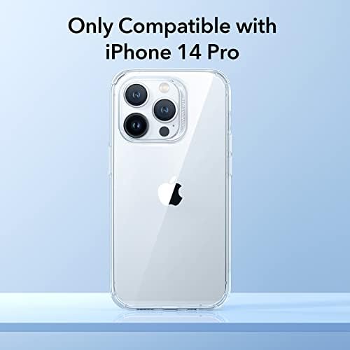 ESR Krystec Clear Case Compatible with iPhone 14 Pro Case, Ultra-Yellowing Resistant, Shockproof Military-Grade Protection, Polycarbonate Buttons, Clear