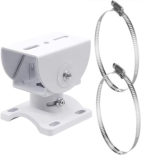BeElion Aluminum Alloy Surveillance Camera Pole Mount Kit - Horizontal/Vertical Wall/Ceiling/Pillar Bracket for CCTV, PTZ, Dome Cameras - Stainless Steel Clasps Included