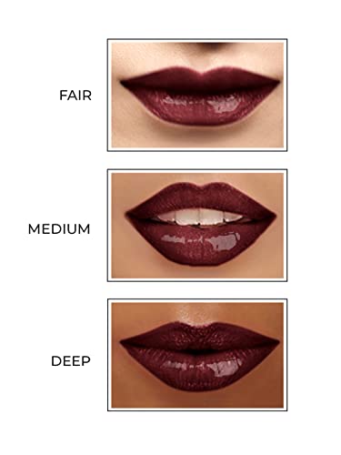 Image of STARSTRUCK BY SUNNY LEONE Glossy Liquid Lip Color, Dark Maroon | Highly Pigmented, Hi-Shine & Non-Sticky Formula | Lip Gloss For Girls, Women | Starry Night