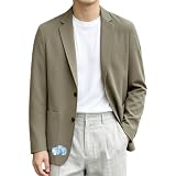 [Ｋａｙｉｙａｓｕ] テーラードジャケット メンズ ジャケット 接触冷感 夏 サマー ブレザー アウター 冷感 ストレッチ 上着 細身 薄手 無地 軽量 涼しい 吸汗速乾 通気 UVカット 耐シワ性 紳士 カジュアル ビジネス カイヤス(M カーキ)