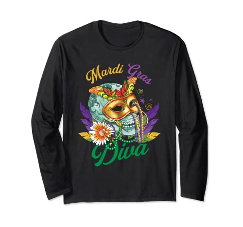 Mardi Gras Diva | New Orleans Carnival | Festival Long Sleeve T-Shirt