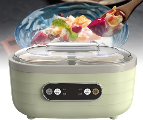 Máquina para hacer yogur, máquina automática multifuncional para el hogar con pantalla táctil LCD, incluye 8 tazas para postres frescos y saludables