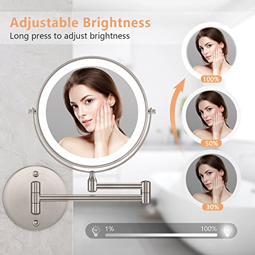 SanaWell Rechargeable Wall Mounted Lighted Makeup Mirror