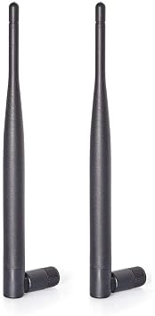 Bingfu Dual Band WiFi 2.4GHz 5GHz 5.8GHz 6dBi SMA Male Antenna (2-Pack) for Wireless Vedio Security IP Camera Recorder Surveillance Recorder Truck Trailer Rear View Backup Camera Reversing Monitor