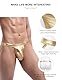 ohyeahlady String Tanga Männer Sexy Unterwäsche Erotische Slip Große Größen Wetlook Shorts Sissy Höschen Ouvert Pouch Underwear Kunstleder Thong T-Back G-String Sport Unterhosen Gold L