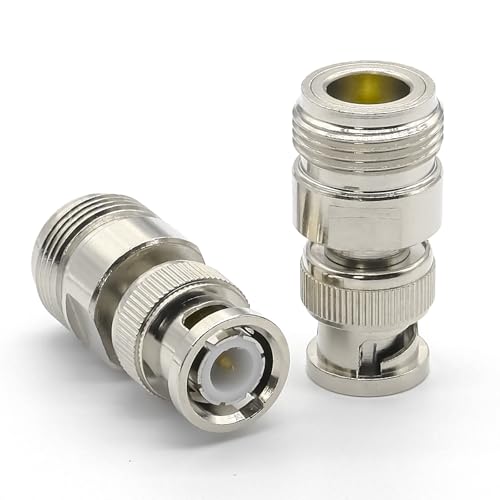 Adaptador coaxial N hembra a BNC macho, pack 2 piezas miniatura 2