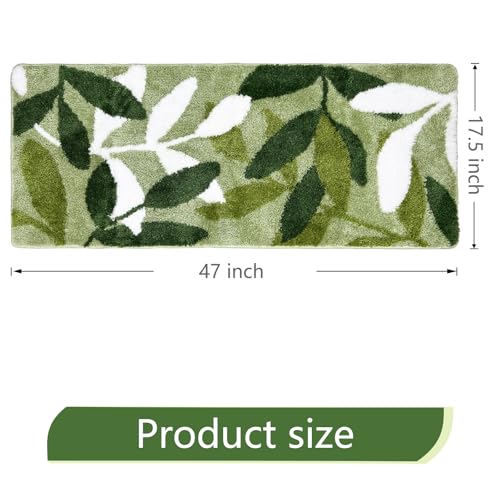 ZebraSmile Bathroom Runner Rug 17.5"x47" Long Bath Mat Non Slip, Sage Green by ZebraSmile - Used condition - Image 2