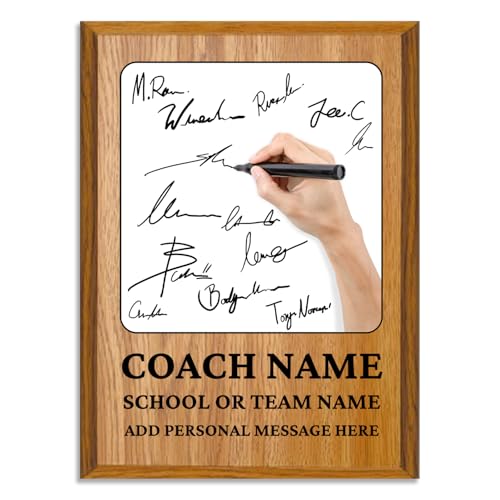 Custom Signable Academic Plaque – Personalized Plaque for Academic Team Signatures & Thank You Messages (Teachers Design 2, 12