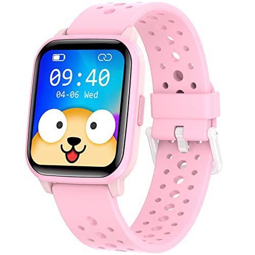 HENGTO Montre connectée pour Enfants, étanche IP68 Montre Intelligente Enfants avec podomètres,...