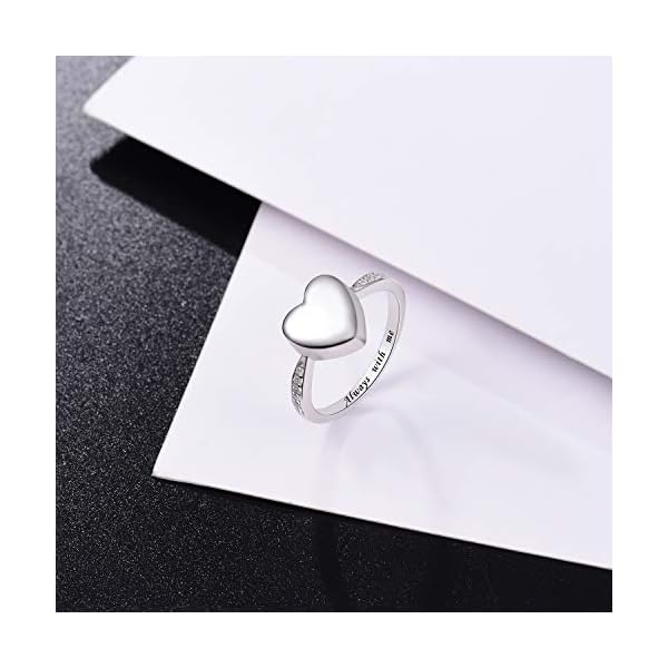 BEILIN Hold Loved Ones urn Ring 925 Sterling Silver Always with me Heart Cremation Urn Ring for Ashes for Women (6.5)