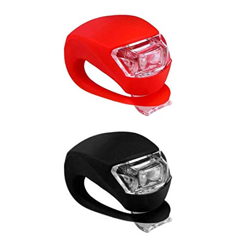 Bicycle Light Front And Rear Silicone Led Bike Light Set - Bike Headlight And Taillight,Waterproof & Safety Road (White And Red Light) #TOP2