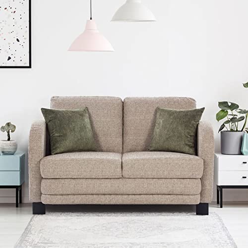 Image of HomeTown Grace Fabric Two Seater Sofa in Grey Colour