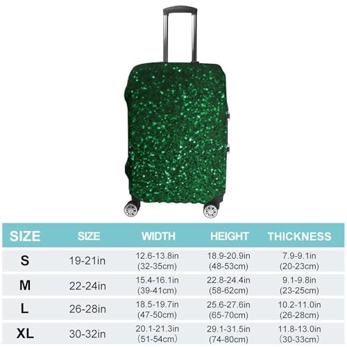 Green Sequin Sparkle Printed Luggage Cover Protector, Fits 18-32 Inch Luggage2