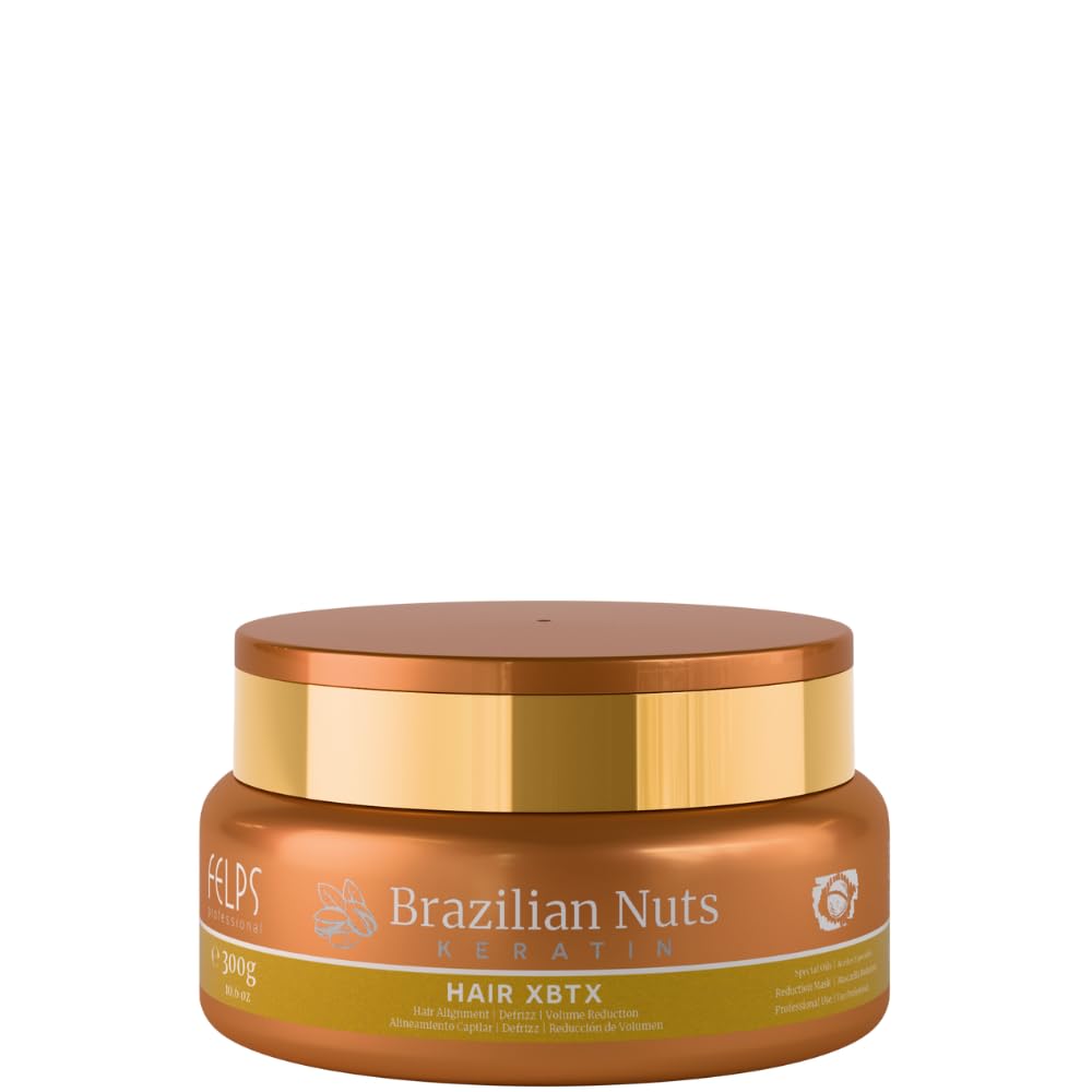 Felps Professional Brazilian Nuts Keratin Reconstructor & Frizz Reducer Smoothing Mask Treatment - 10.6oz/300g