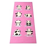 Bean Products 60”x24” Non Slip Yoga Mat for Exercise - 3mm Thick Comfortable Workout Floor Mat for Kids - Eco Friendly Foldable Yoga Mat for Yoga, Pilates, Gym and Stretching, Jelly Bean Panda