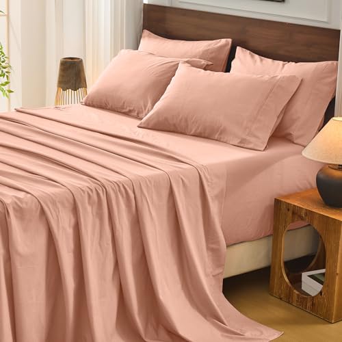 Image of Bedlifes 100% French Linen Queen Bedding Set - 18-24 inch Extra Deep, 6-Piece | Soft & Durable, Breathable & Cooling, Flax Linen Sheet, OEKO-TEX Certified, Moisture Wicking, Easy Care, Machine Washable