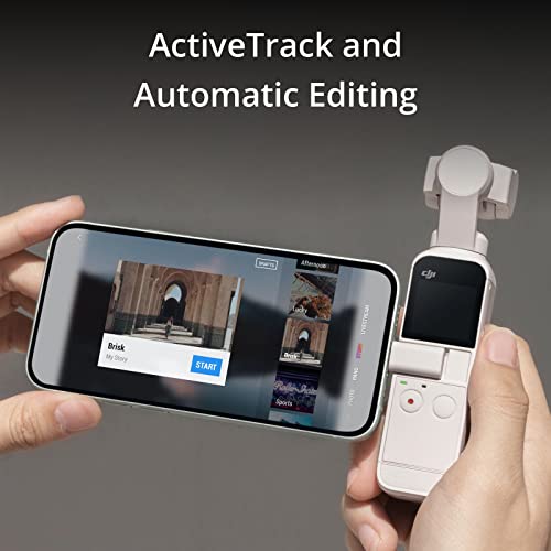Image of DJI Pocket 2 Exclusive Combo (Sunset White) - Pocket-Sized Vlogging Camera, 3-Axis Motorized Gimbal, 4K Video Recorder, 64MP Photo, ActiveTrack 3.0, YouTube TikTok Video, for Android and iPhone