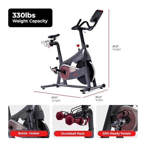 Image of Sunny Health & Fitness Smart Indoor Cycling Bike for Home Cardio Exercise
