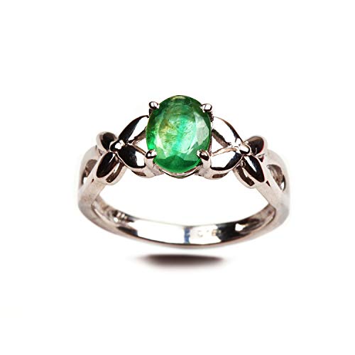 Bague émeraude zambienne naturelle bague en argent 925 pour femme