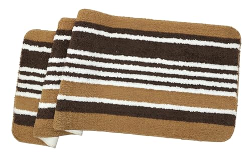 Image of THE HOME TALK Modern Polyester Area Rugs| Carpets for Living Room, Kitchen, Kid's Room, Bedroom| Microfiber Polyester Rugs| Shaggy Floor Carpet| Anti Skid Store(Black & Beige, 50 x 150 cm)