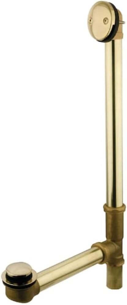 Kingston Brass DTT2182 Tip-Toe Bath Tub Drain and Overflow, Polished Brass 26.81 x 12 x 3.19