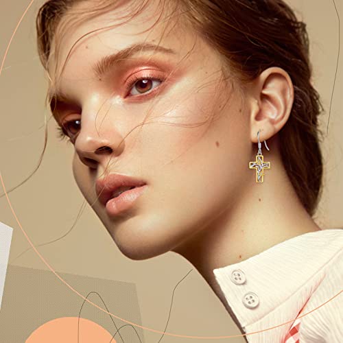 925 Sterling Silver Sunflower Cross Earrings,I Love You to The Moon and Back Necklace Jewelry Gift for Women Girls - Image 6