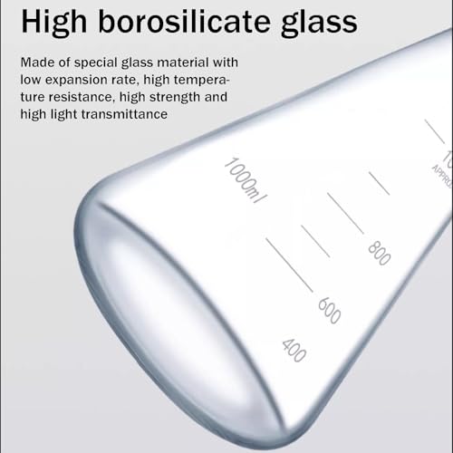 Fiole Erlenmeyer en verre de 1000 ml à col étroit avec bouchon