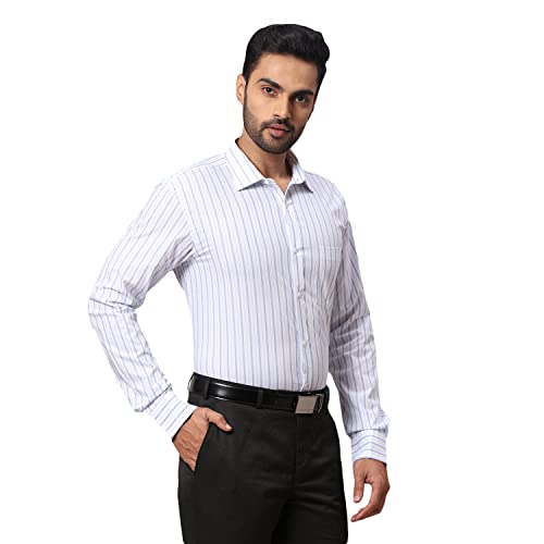 Image of Park Avenue Men's Pure Cotton Solid Pattern Slim Fit Semi Cutaway Collar Full Sleeve Formal Shirt