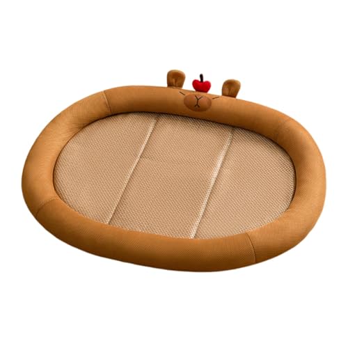 predolo 猫用冷却ベッド、暑い日のための氷のように冷たいシルク製の夏用睡眠枕、子猫、犬用の通気性冷却マット、子猫用のクールなラウンジ、, 茶色