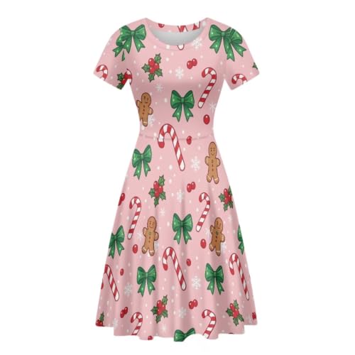 Image of POLERO Sunflower Dress for Women Floral Summer Dresses Short Sleeve Casual Sundresses Midi Dresses