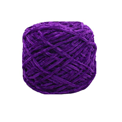 Clisil 8oz/250g Fluffy Velvet Chenille Yarn DIY Crochet Knitting Chenille Yarn Toys Sweaters Hats Socks Velvet Yarn Purple Chenille Yarn Winter Baby Yarn