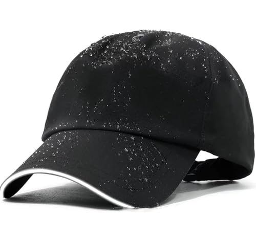 FUIPVGI Baseball Cap Unisex, wasserdichte Allwetterkappe, Sonnenhut Damen, Verstellbar Sommer Basecap, Classic Baseballkappen, Sonnenhut Sonnenschutz Hüte, für Sport Reisen Draußen (Schwarz)