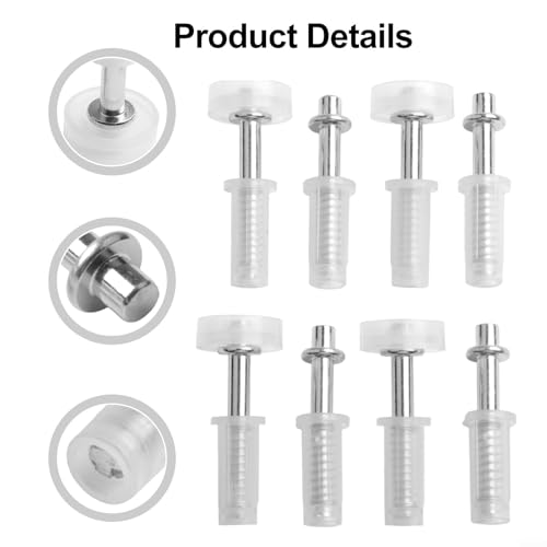 Kit de Reparación para Puertas de Clóset Plegables, Herrajes de Repuesto con Pivote Superior y Rueda Guía, Construcción de Acero y Plástico para Deslizamiento Suave, 4 Piezas miniatura 4