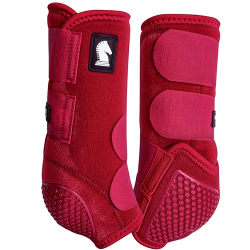 Classic Equine Flexion by Legacy2 Support Boots, Front (Crimson, Small)