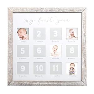 Pearhead My First Year Photo Moments Baby Keepsake Frame, Baby’s First Year Photo Frame, Mother’s Day Accessory, Gender…