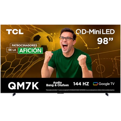 La mejor comparación de pantalla tcl los preferidos por los clientes. 49 TCL 98QM7K Pantalla 98' Mini-LED 4K QLED Smart TV | Google TV | 144Hz VRR Gaming | Sistema de Audio Bang and Olufsen 85W | 3000 Nits | Compatible con Alexa