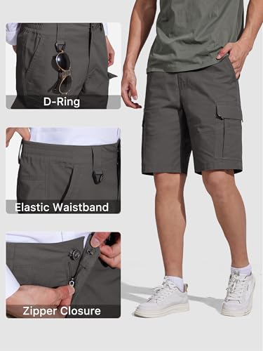 FREE SOLDIER Men's Hiking Cargo Shorts Water Resistant Quick Dry Lightweight Shorts for Hiking Cargo Casual with 8 Pockets 5
