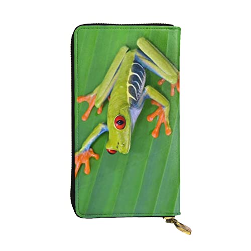 Portefeuille en cuir imprimé animal avec de nombreux rangements