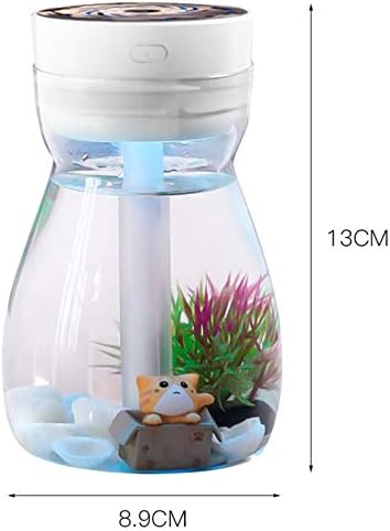 Liseng Cute Cool Mist Humidifier Office Bedroom Air Purifier Usb Charging Kawaii Air Humidifier With Led Light Air Moisturizing Bottle(White)